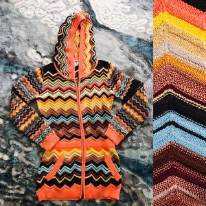 New MISSONI For Target NWOT Girl’s SPACEKNIT Cardigan HOODIE SWEATER XS